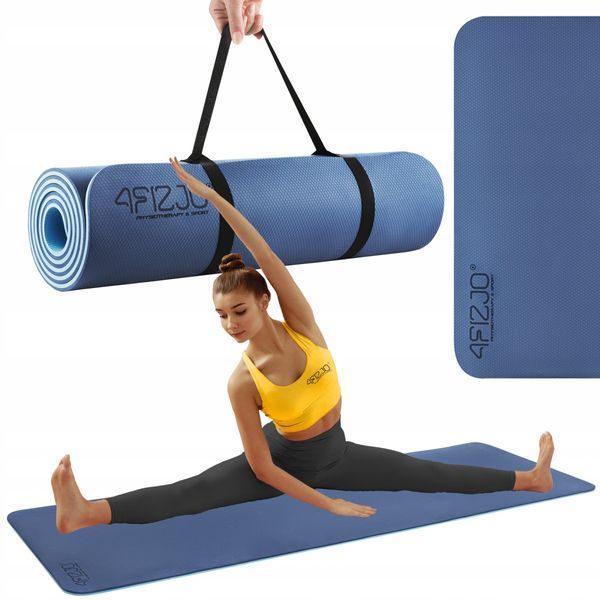 Килимок (мат) спортивний 4FIZJO TPE 180 x 60 x 1 см для йоги та фітнесу Blue/Sky Blue (P-5907739317094) 4FJ0389 фото