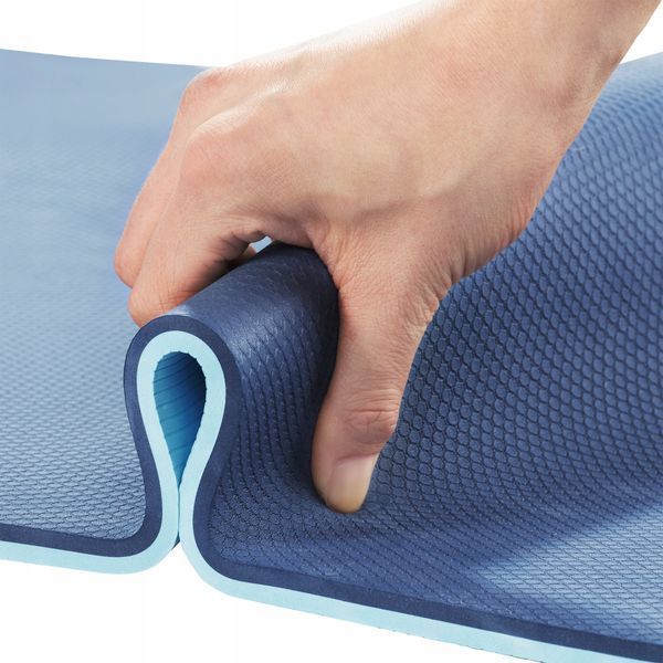 Килимок (мат) спортивний 4FIZJO TPE 180 x 60 x 1 см для йоги та фітнесу Blue/Sky Blue (P-5907739317094) 4FJ0389 фото