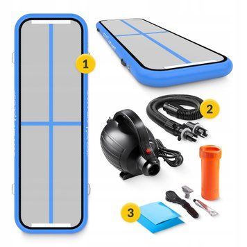 Мат гімнастичний надувний 4FIZJO Air Track Mat 300 x 100 x 15 cм White/Blue (P-5907739311771) P-5907739311771 фото