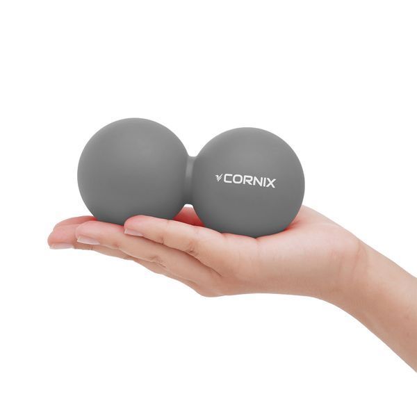 Масажний м'яч Cornix Lacrosse DuoBall 6.3 x 12.6 см XR-0115 Grey XR-0115 фото