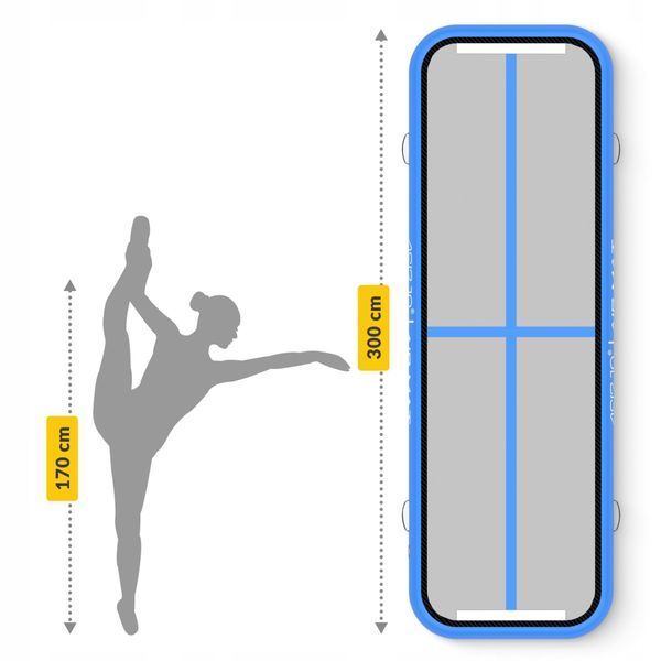 Мат гімнастичний надувний 4FIZJO Air Track Mat 300 x 100 x 15 cм White/Blue (P-5907739311771) P-5907739311771 фото
