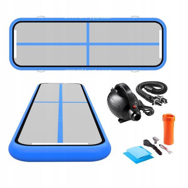 Мат гімнастичний надувний 4FIZJO Air Track Mat 300 x 100 x 15 cм White/Blue (P-5907739311771) P-5907739311771 фото