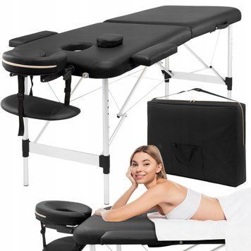 Масажний стіл складний 4FIZJO Massage Table Alu W60 Black (P-5907739318374) TABLEW60BLACK фото