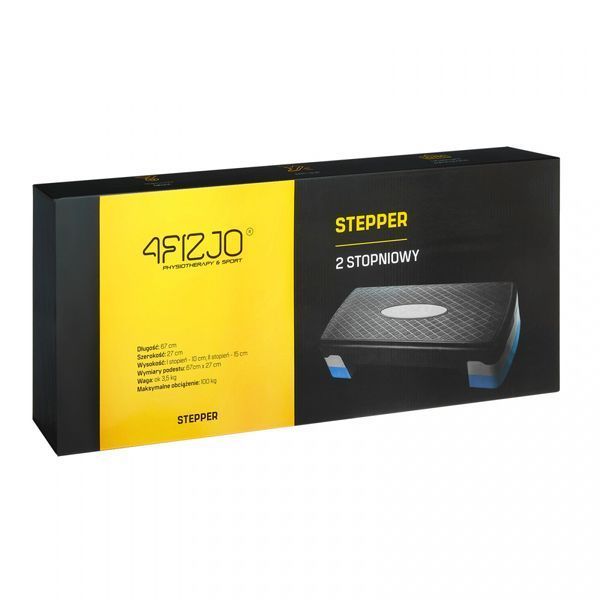 Степ-платформа 2-ступінчаста 4FIZJO 69 х 28 х 10-15 см Black/Blue (P-5907222931370) 4FJ1370 фото