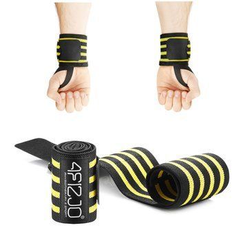 Бинти для зап'ясть (кистьові бинти) 4FIZJO Wrist Wraps Black/Yellow (P-5907739311061) 4FJ0135 фото