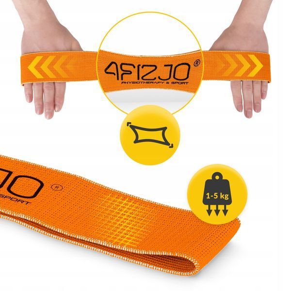 Резинка для фітнесу та спорту із тканини 4FIZJO Flex Band 1-5 кг Orange (P-5907739310927) P-5907739310927 фото