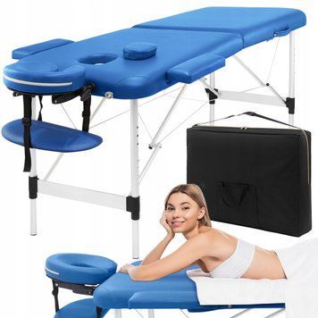 Масажний стіл складний 4FIZJO Massage Table Alu W60 Blue (P-5907739318404) TABLEW60BLUE фото