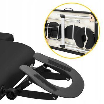 Масажний стіл складний 4FIZJO Massage Table Alu W70 Black (P-5907739318398) TABLEW70BLACK фото