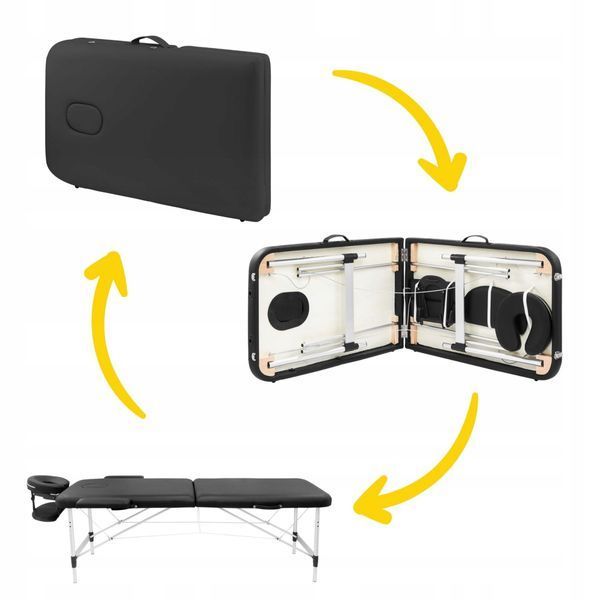 Масажний стіл складний 4FIZJO Massage Table Alu W70 Black (P-5907739318398) TABLEW70BLACK фото