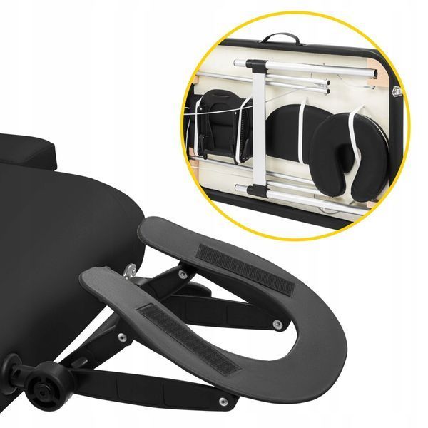 Масажний стіл складний 4FIZJO Massage Table Alu W70 Black (P-5907739318398) TABLEW70BLACK фото