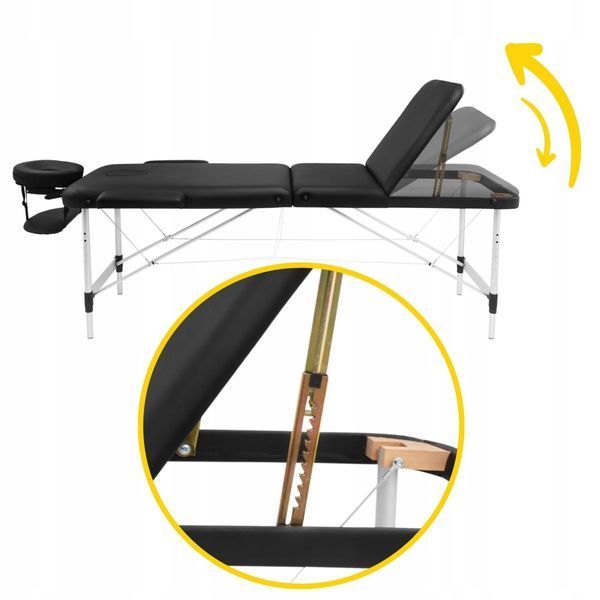 Масажний стіл складний 4FIZJO Massage Table+ Alu W60 Black (P-5907739318381) TABLE+W60BLACK фото