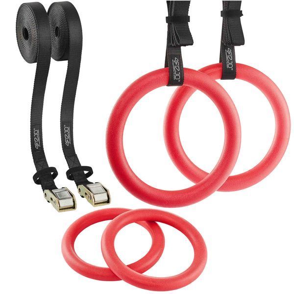 Гімнастичні кільця 4FIZJO з ABS пластику, регульовані Red (P-5907739314871) 4FJ0395 фото