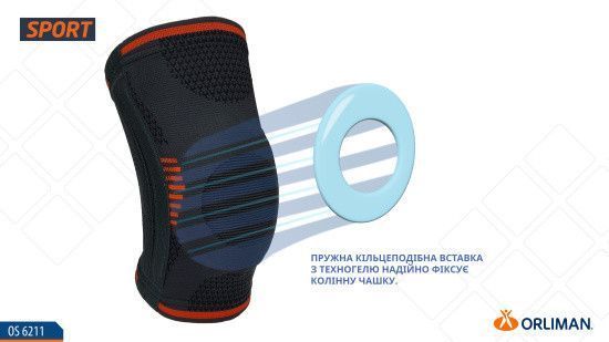 Спортивний напівжорсткий наколінник із пластиковими бічними вставками OS6211 OS6211 фото