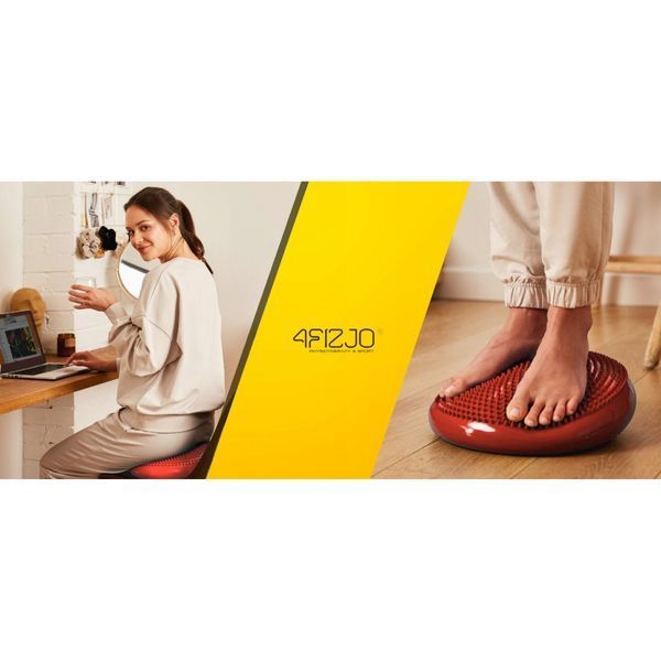 Балансувальна подушка-диск 4FIZJO PRO+ 33 см сенсомоторна, масажна Red (P-5907739314451) 4FJ0312 фото