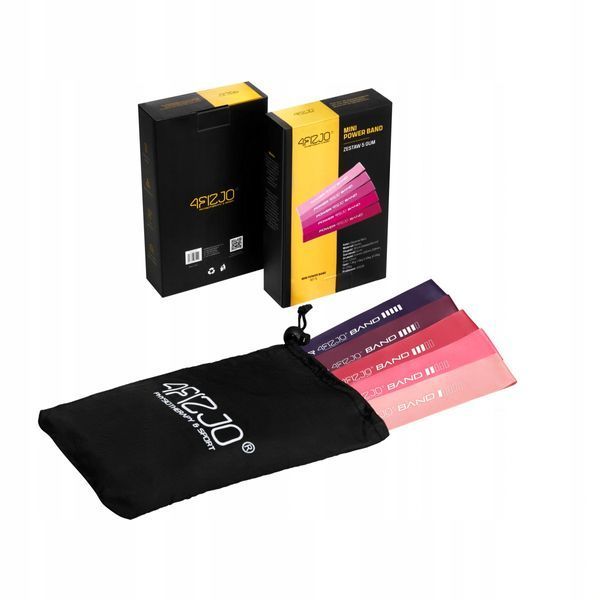 Резинки для фітнесу 4FIZJO Mini Power Band набір 5 шт 1-20 кг Pink (P-5907739311443) 4FJ0186 фото