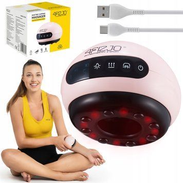 Масажна вакуумна банка 4FIZJO акумуляторна з ІЧ прогрівом Pink (P-5907739318701) 4FJ0518 фото