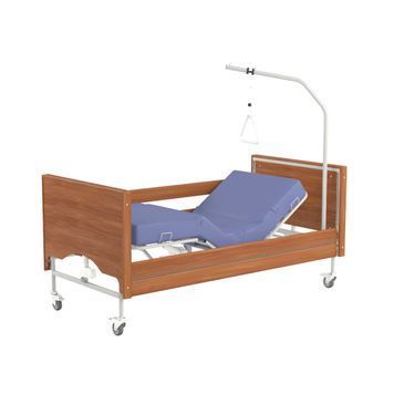 Ліжко Rehabed Taurus 2 LUX, металеве з ламелями, 90x200, SIL - горіх Nursing care bed TAURUS 2G фото