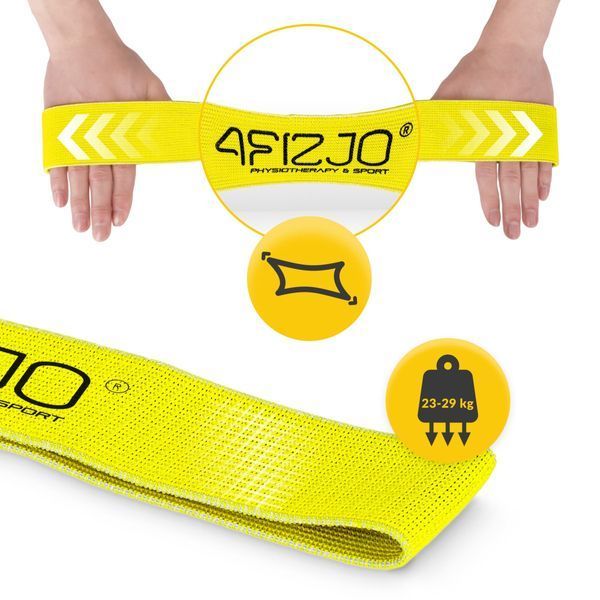 Резинка для фітнесу та спорту із тканини 4FIZJO Flex Band 23-29 кг Yellow (P-5907739311702) P-5907739311702 фото