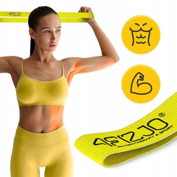Резинка для фітнесу та спорту із тканини 4FIZJO Flex Band 23-29 кг Yellow (P-5907739311702) P-5907739311702 фото