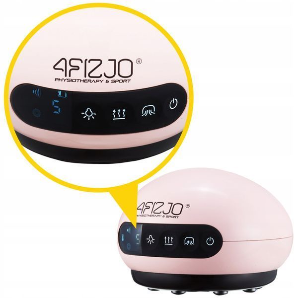 Масажна вакуумна банка 4FIZJO акумуляторна з ІЧ прогрівом Pink (P-5907739318701) 4FJ0518 фото