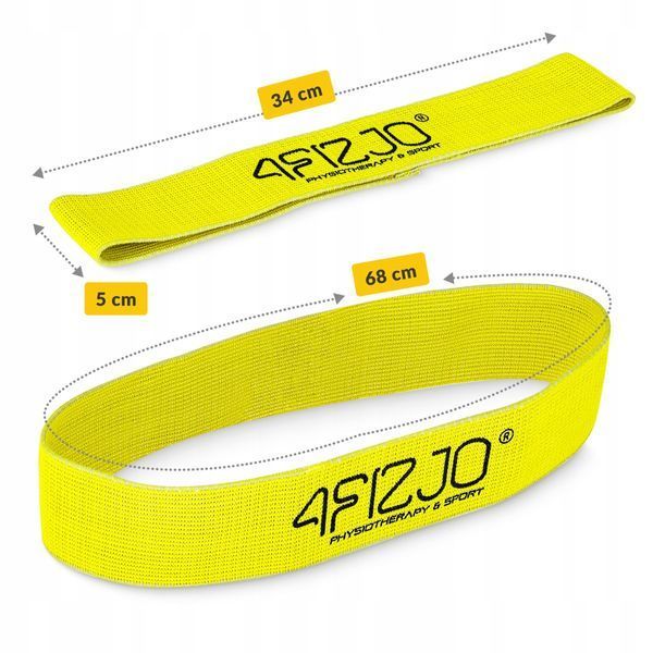 Резинка для фітнесу та спорту із тканини 4FIZJO Flex Band 23-29 кг Yellow (P-5907739311702) P-5907739311702 фото