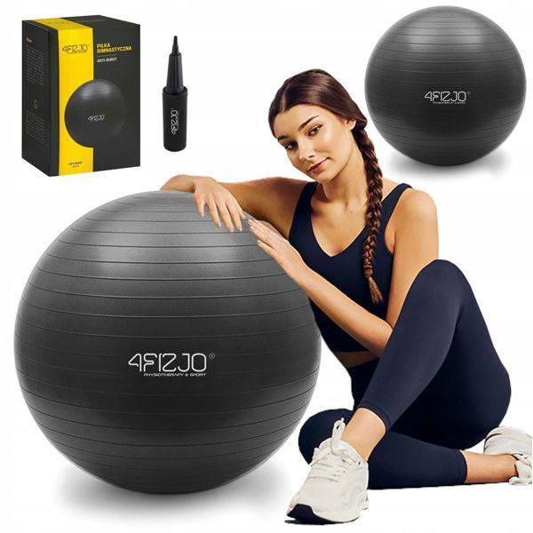 М'яч для фітнесу (фітбол) 4FIZJO 65 см масажний Anti-Burst Black (P-5905973400237) 4FJ0400 фото