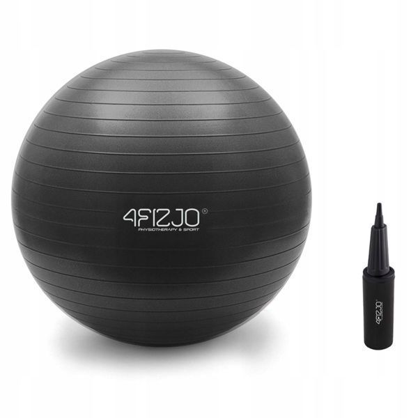 М'яч для фітнесу (фітбол) 4FIZJO 65 см Anti-Burst Black (P-5907739316349) 4FJ0400 фото