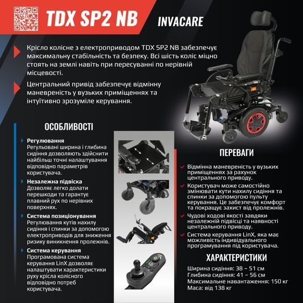 Крісло колісне з електроприводом Invacare TDX SP2 TDX SP2 фото