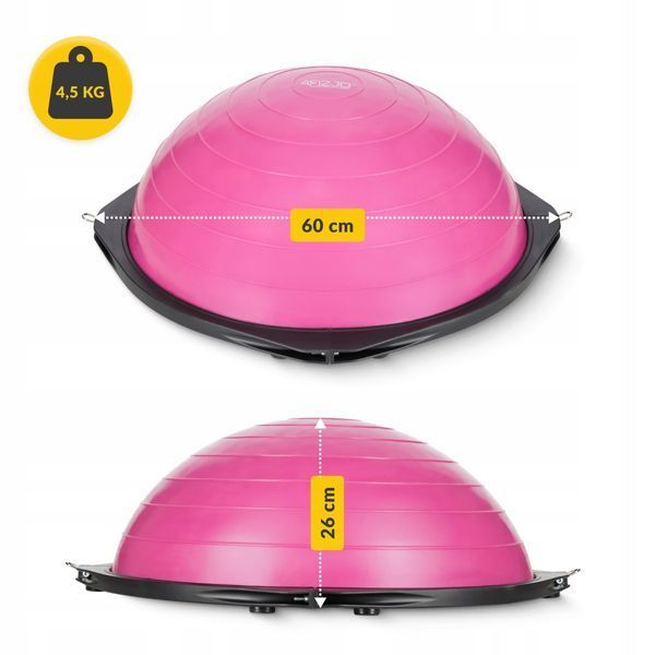 Балансувальна платформа 4FIZJO Bosu Ball 60 см Pink (P-5905973402453) P-5905973402453 фото