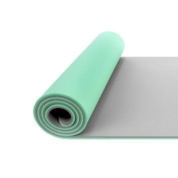 Килимок (мат) спортивний 4FIZJO TPE 180 x 60 x 1 см для йоги та фітнесу Mint/Grey (P-5907739311917) 4FJ0202 фото