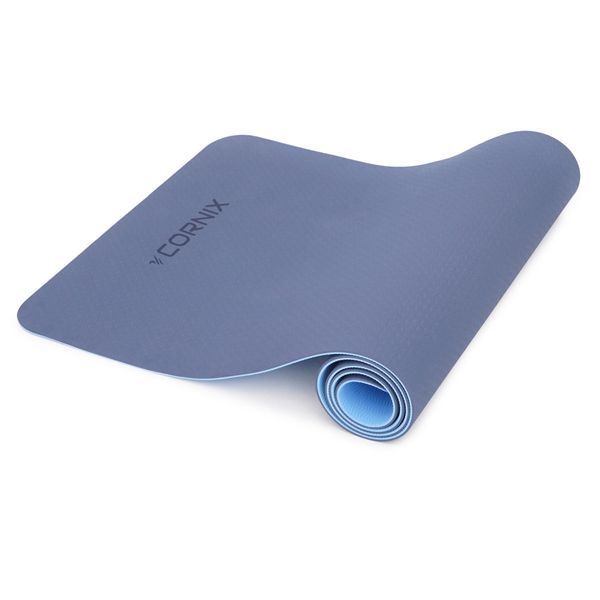 Килимок спортивний Cornix TPE 183 x 61 x 0.6 см для йоги та фітнесу XR-0003 Blue/Sky Blue XR-0003 фото