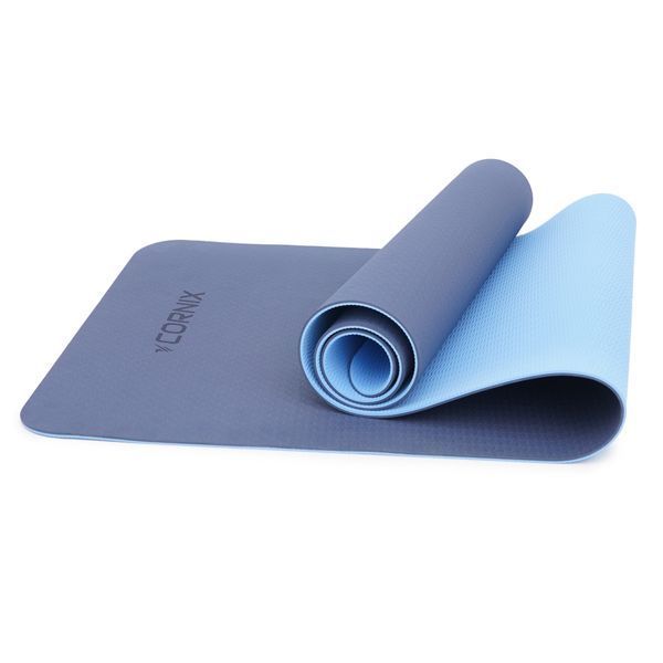 Килимок спортивний Cornix TPE 183 x 61 x 0.6 см для йоги та фітнесу XR-0003 Blue/Sky Blue XR-0003 фото