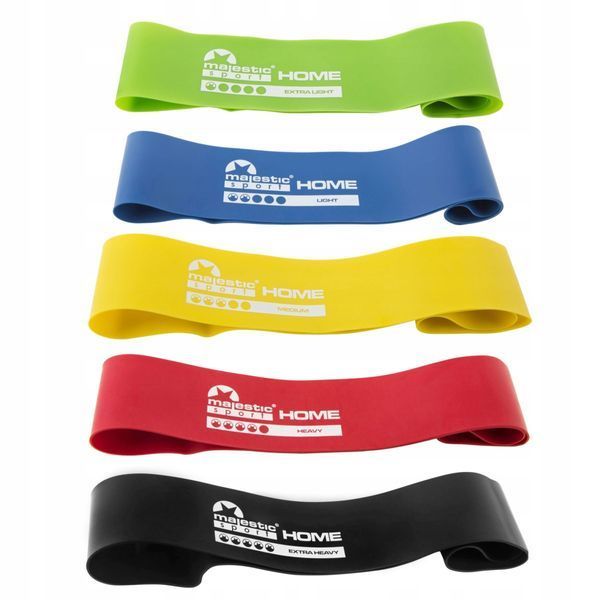 Резинки для фітнесу Majestic Sport Home Mini Band набір 5 шт 5-25 кг M-HMB-4216 M-HMB-4216 фото