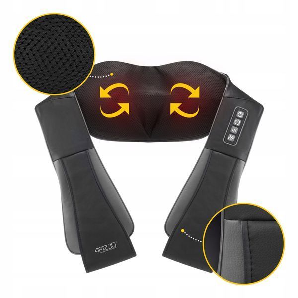 Накидка-масажер 4FIZJO Shiatsu Pro+ для шиї та спини Black/Grey (P-5907739319067) 4FJ0564 фото