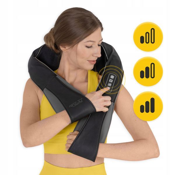 Накидка-масажер 4FIZJO Shiatsu Pro+ для шиї та спини Black/Grey (P-5907739319067) 4FJ0564 фото