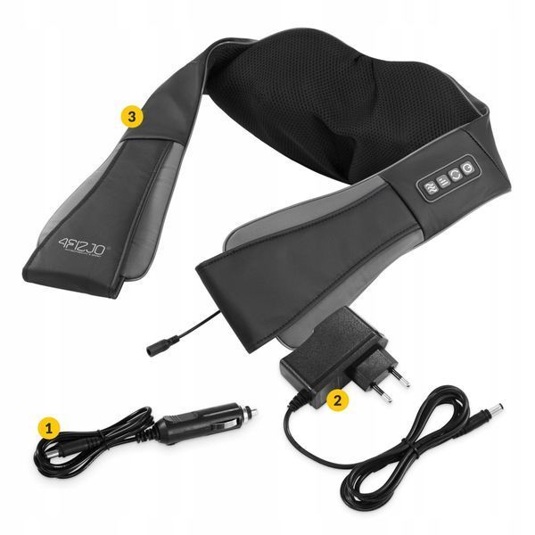 Накидка-масажер 4FIZJO Shiatsu Pro+ для шиї та спини Black/Grey (P-5907739319067) 4FJ0564 фото