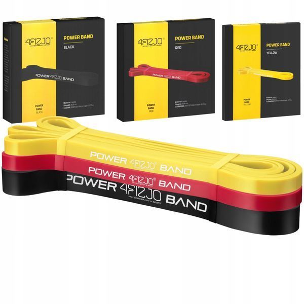Еспандер-петля 4FIZJO Power Band 2-17 кг резина для фітнесу і спорту, набір 3 шт Mix (P-5907222931837) 4FJ0062 фото