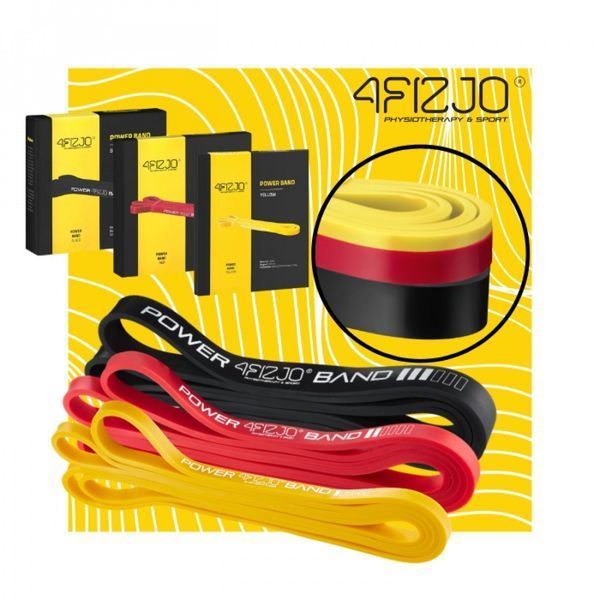 Еспандер-петля 4FIZJO Power Band 2-17 кг резина для фітнесу і спорту, набір 3 шт Mix (P-5907222931837) 4FJ0062 фото