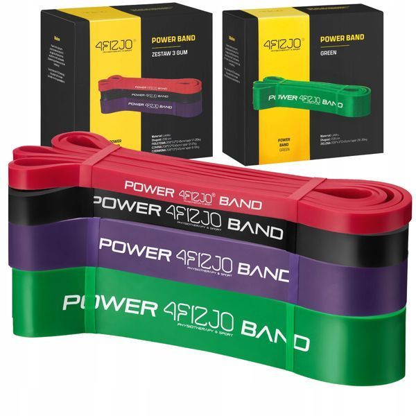 Еспандер-петля 4FIZJO Power Band 6-36 кг резина для фітнесу і спорту, набір 4 шт Mix (P-5907222931844) 4FJ0063 фото