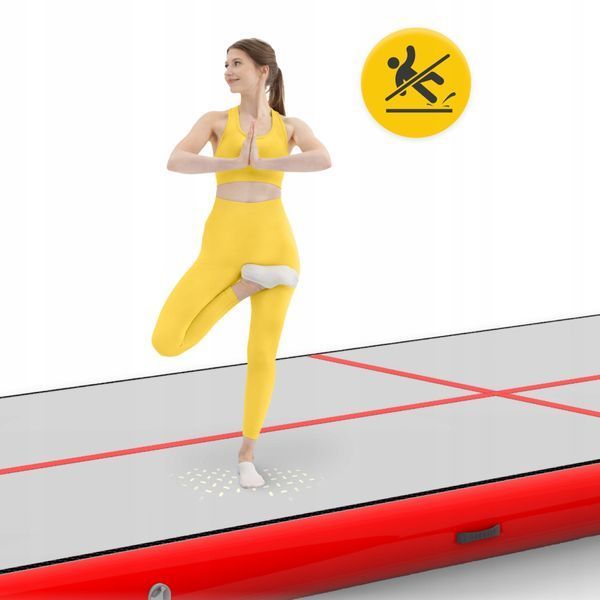 Мат гімнастичний надувний 4FIZJO Air Track Mat 600 x 200 x 20 см White/Red (P-5907739312044) P-5907739312044 фото
