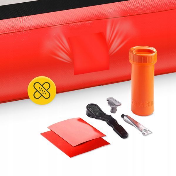 Мат гімнастичний надувний 4FIZJO Air Track Mat 600 x 200 x 20 см White/Red (P-5907739312044) P-5907739312044 фото