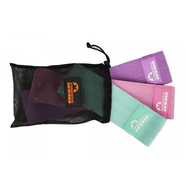 Резинки для фітнесу з тканини Majestic Sport Hip Band набір 3 шт 13-37 кг M-HB-4503 M-HB-4503 фото