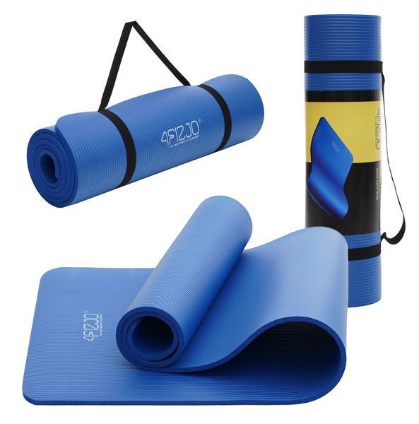 Килимок (мат) спортивний 4FIZJO NBR 180 x 60 x 1 см для йоги та фітнесу Blue (P-5907222931028) 4FJ0014 фото