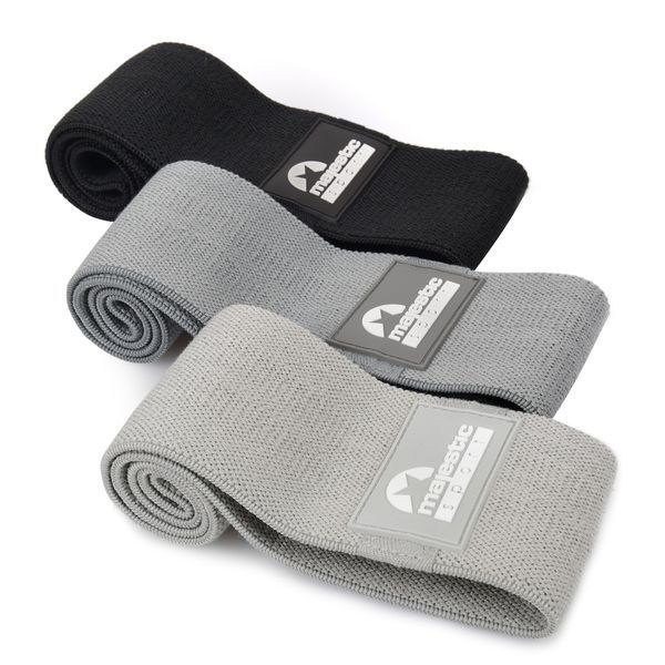 Резинки для фітнесу з тканини Majestic Sport Hip Band набір 3 шт 13-37 кг M-HB-4504 M-HB-4504 фото