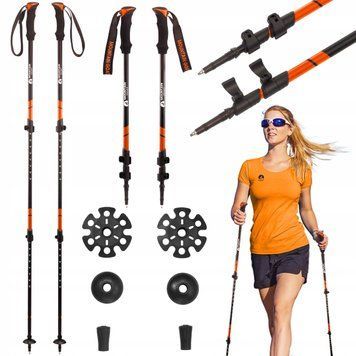 Трекінгові палиці Mountain Goat Peak+ 65-135 см Black/Orange (P-5907739318275) MG0006 фото