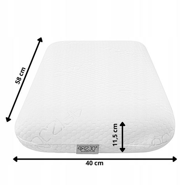 Подушка ортопедична 4FIZJO Med+ 40 x 58 см охолоджуюча для сну White (P-5907739317049) 4FJ0409 фото
