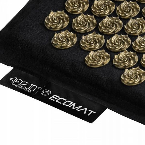 Килимок акупунктурний з подушкою 4FIZJO Eco Mat Аплікатор Кузнєцова Black/Gold (P-5907739311566) 4FJ0179 фото
