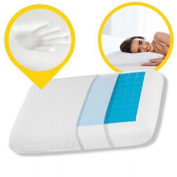 Подушка ортопедична 4FIZJO Med+ 40 x 58 см охолоджуюча для сну White (P-5907739317049) 4FJ0409 фото