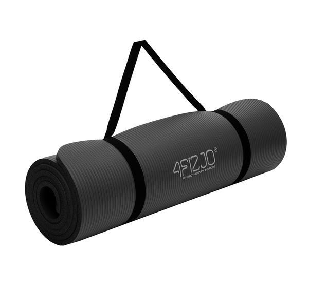 Килимок (мат) спортивний 4FIZJO NBR 180 x 60 x 1 см для йоги та фітнесу Black (P-5907222931462) 4FJ0015 фото