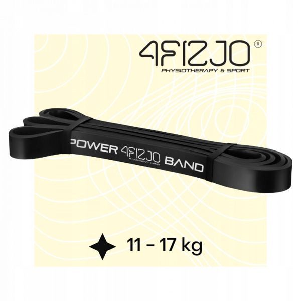 Еспандер-петля 4FIZJO Power Band 22 мм 12-17 кг резина для фітнесу і спорту Black (P-5907222931066) 4FJ1066 фото